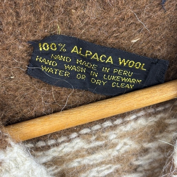 100% Alpaca Wool Women's Pullover Sweater Sz S/M Hand Made in Peru Boho Hippie - Picture 4 of 8